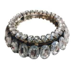 Trinket Tray Candle Holder Decor Piece Jewelry Blue Jewel Glass Vintage Mirror